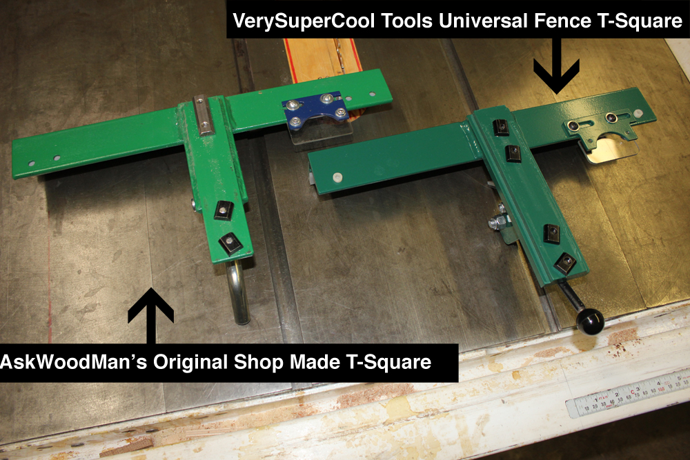 AskWoodMan original t-square and the CNC Fabricated VerySuperCool 